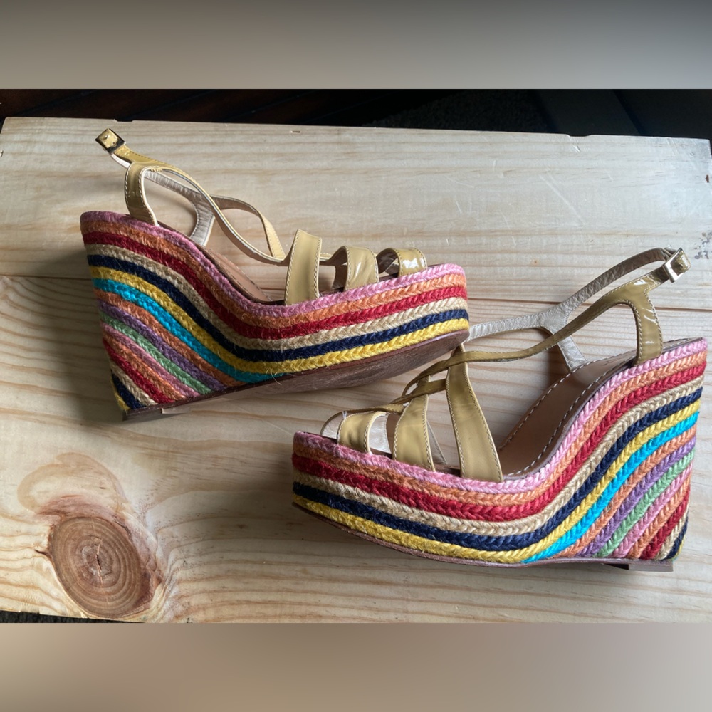 Kate Spade Espadrille Lindsay Multicolor Strappy Wedges